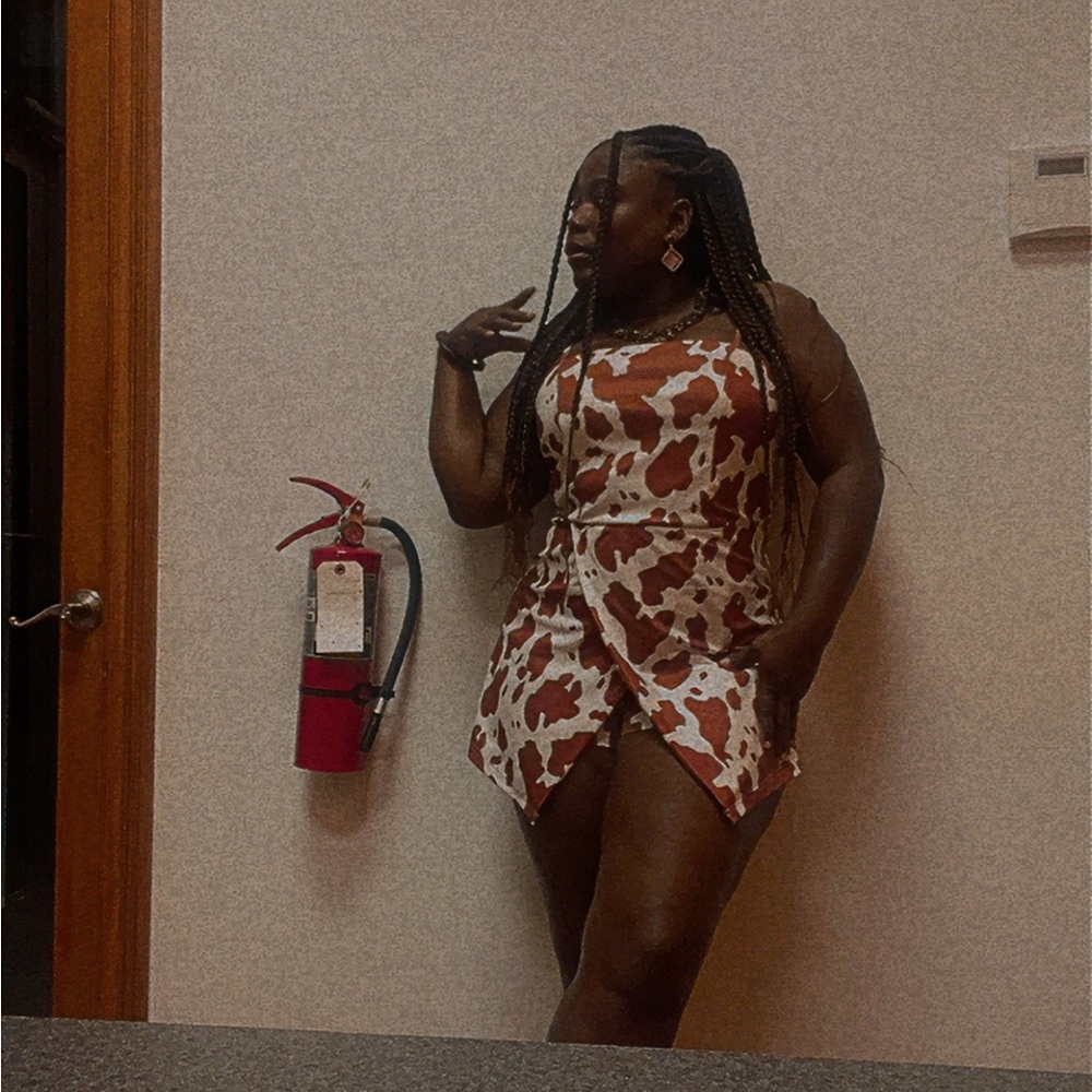 SHEIN Cow Print Sleeveless Pantsuit